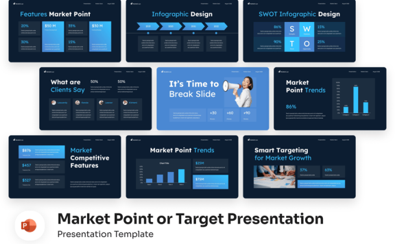 市场点或目标呈现PPT模板 (PPTX)