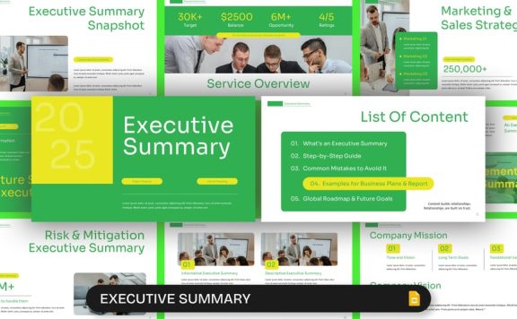 高管摘要PPT模板 (PPTX)