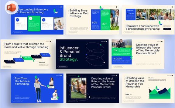 影响者和个人品牌策略PPT模板 (PPTX)