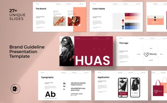 品牌指南演示模板PPT模板 (PPTX)