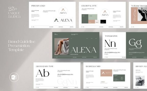 品牌指南演示模板PPT模板 (PPTX)