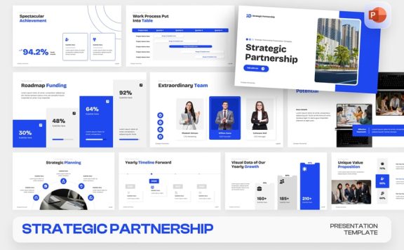 战略伙伴关系PPT模板 (PPTX)