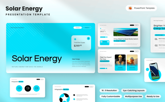 太阳能能源介绍PPT模板 (PPTX)