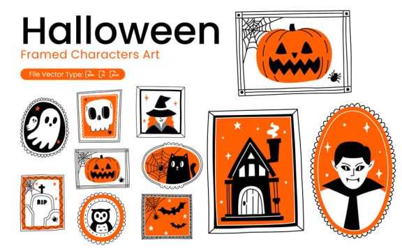 🎃万圣节框架人物艺术🧙‍♂️👻 (AI,EPS,SVG)