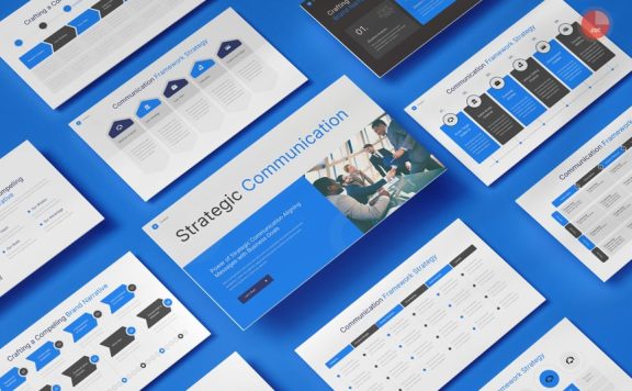 通信策略PPT模板 (PPTX)