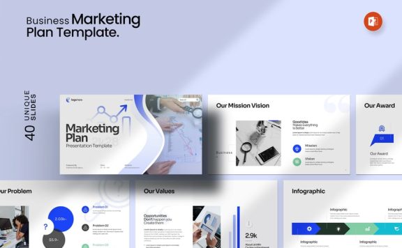 营销计划PPT模板 (PPTX)