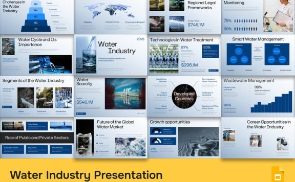 水行业分析报告PPT模板 (PPTX)