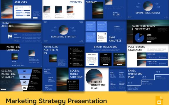 营销策略PPT模板 (PPTX)