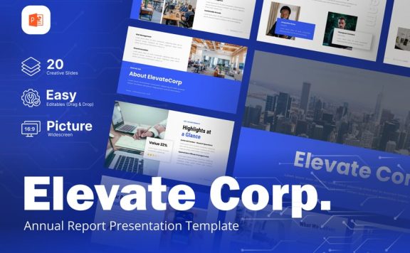 公司年度报告PPT模板 (PPTX,PPT)