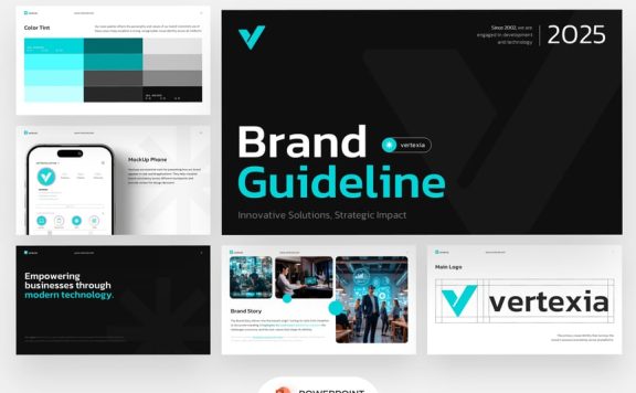 项目启动品牌指南PPT模板 (PPTX)