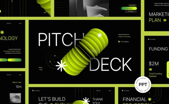 现代未来派路演PPT模板 (PPTX)