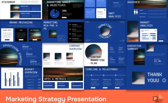 营销策略PPT模板 (PPTX)