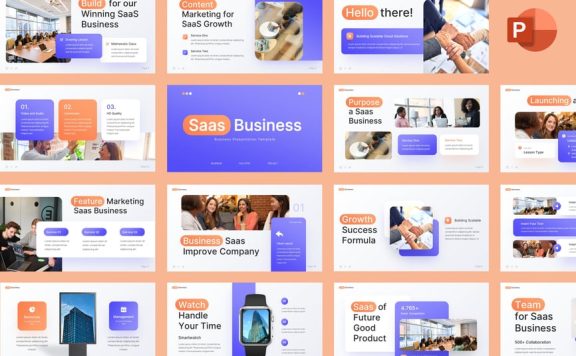 SaaS业务PPT模板 (PPTX)
