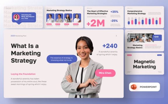 营销策略PPT模板 (PPTX)