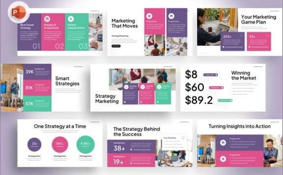 策略营销信息图表PPT模板 (PPTX)