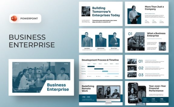 商业企业PPT模板 (PPTX)