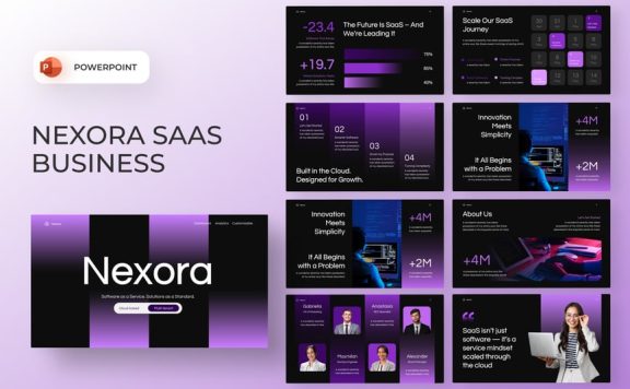 SaaS 服务PPT模板 (PPTX)