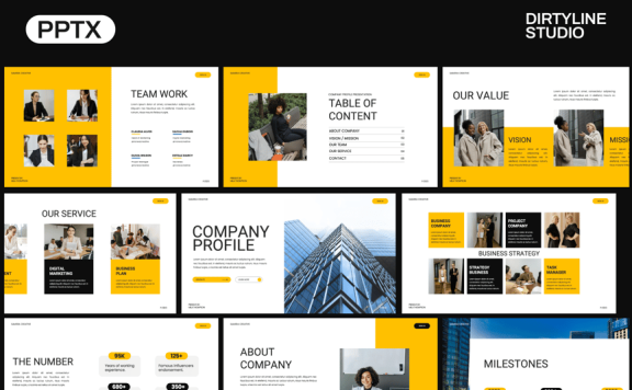 现代公司资料 PPT模板 (PPTX)