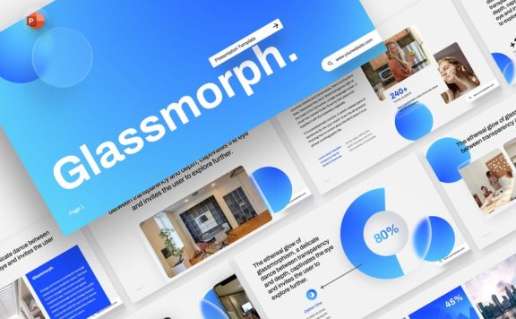 玻璃拟态未来风格PPT模板 (PPTX)