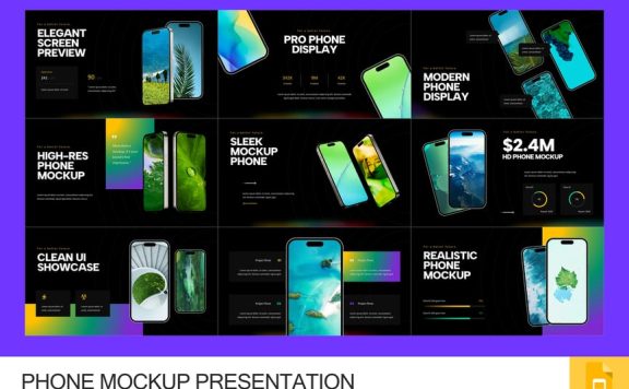 手机样机PPT模板 (PPTX)