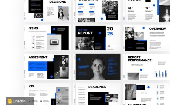 会议报告PPT模板 (PPTX)