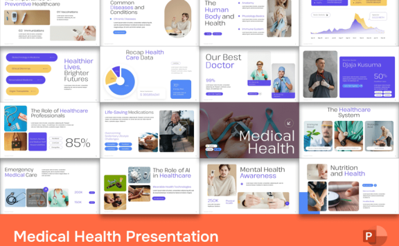 医疗健康PPT模板 (PPTX)