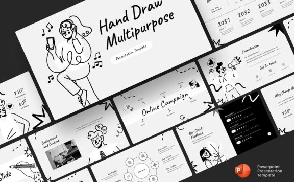 手画多功能PPT模板