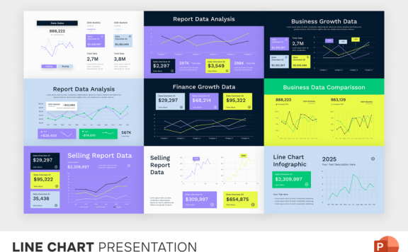 线图图表PPT模板