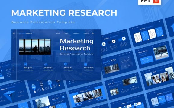 市场研究 – 业务PPT模板 (PPTX)