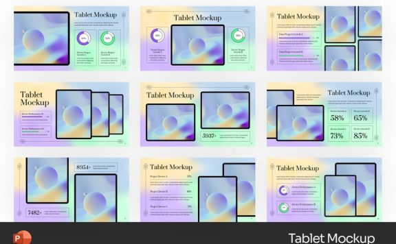 平板电脑模型PPT模板 (PPTX)
