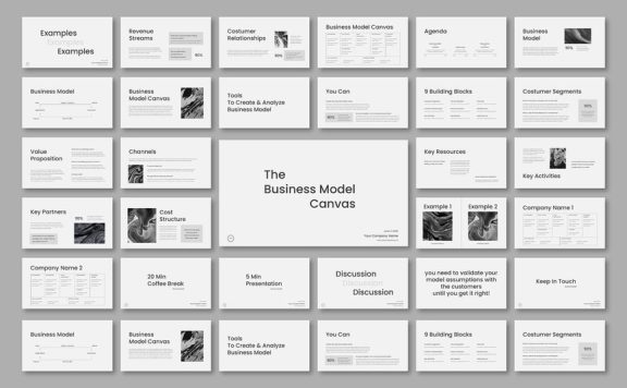 业务模型演示文稿PPT模板 (PPTX)