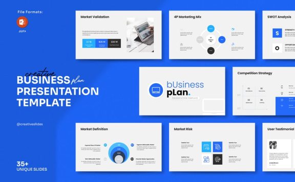 业务计划演示模板PPT模板 (PPTX)