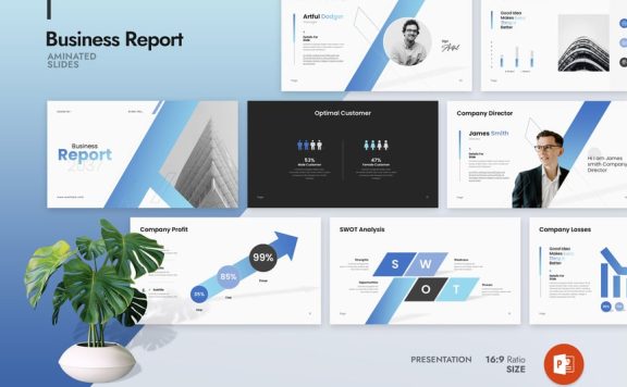 业务报告演示模板PPT模板 (PPTX)