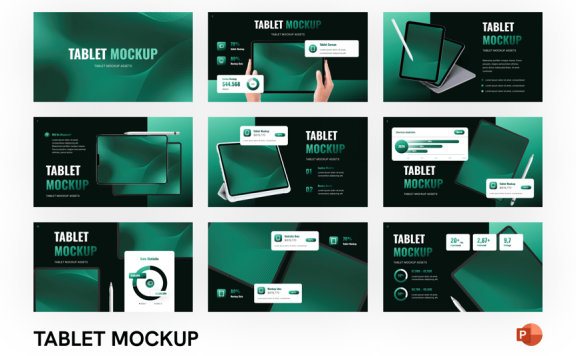 平板电脑模型PPT模板 (PPTX)