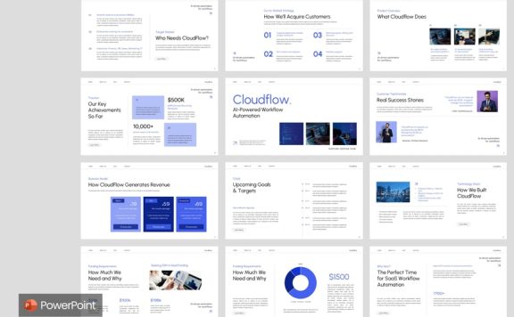 SaaS服务介绍PPT模板 (PPTX)