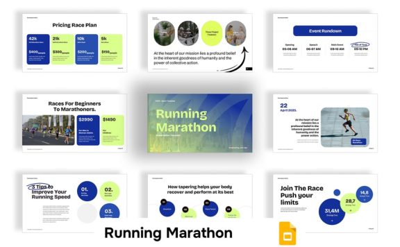 跑马拉松PPT模板 (PPTX)
