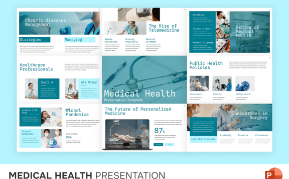 医疗健康PPT模板 (PPTX)