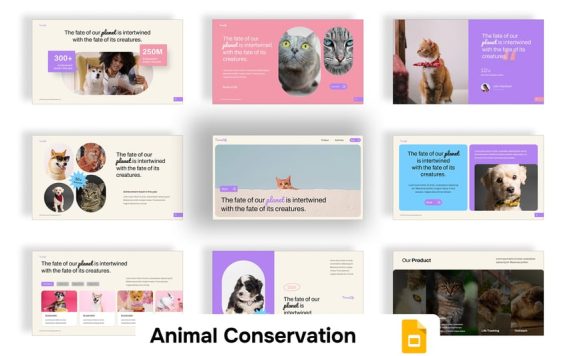 动物保护PPT模板 (PPTX)