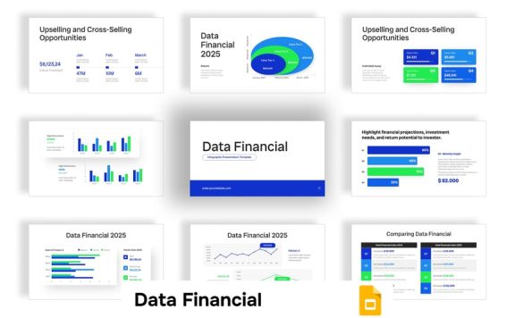 仪表板数据财务PPT模板 (PPTX)