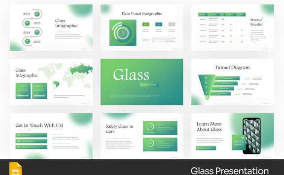 玻璃行业PPT模板 (PPTX)