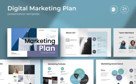 数字营销计划演示PPT模板 (PPTX)