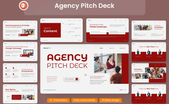 代理介绍甲板PPT模板 (PPTX)