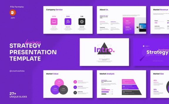 业务策略演示PPT模板 (PPTX)