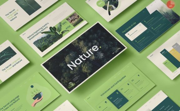 自然生态系统PPT模板 (PPTX)