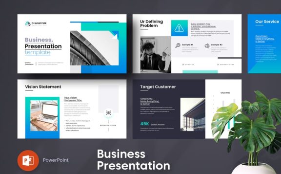 创意企业彩色PPT模板 (PPTX)