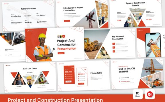 项目与施工演示文稿PPT模板 (PPTX,PPT)