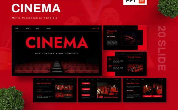 电影介绍PPT模板 (PPTX)