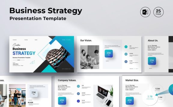业务策略演示模板PPT模板 (PPTX)