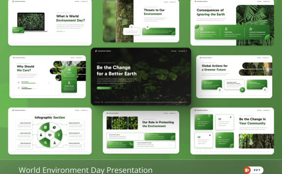 世界环境日PPT模板 (PPTX)