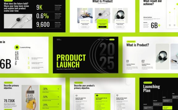 KPI/产品发布PPT模板 (PPTX)